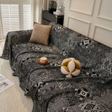 Sofa Throw – Tile Jacquard – Ink Black