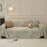 Sofa Throw – Tile Jacquard – Pearl Grey