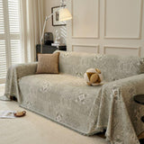 Sofa Throw – Tile Jacquard – Pearl Grey