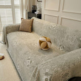 Sofa Throw – Tile Jacquard – Pearl Grey
