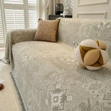 Sofa Throw – Tile Jacquard – Pearl Grey