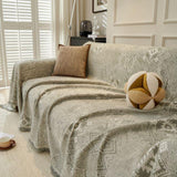 Sofa Throw – Tile Jacquard – Pearl Grey