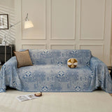 Sofa Throw – Tile Jacquard – Stormy Blue