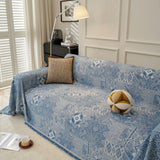 Sofa Throw – Tile Jacquard – Stormy Blue