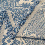 Sofa Throw – Tile Jacquard – Stormy Blue
