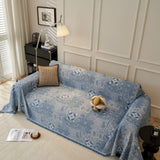 Sofa Throw – Tile Jacquard – Stormy Blue