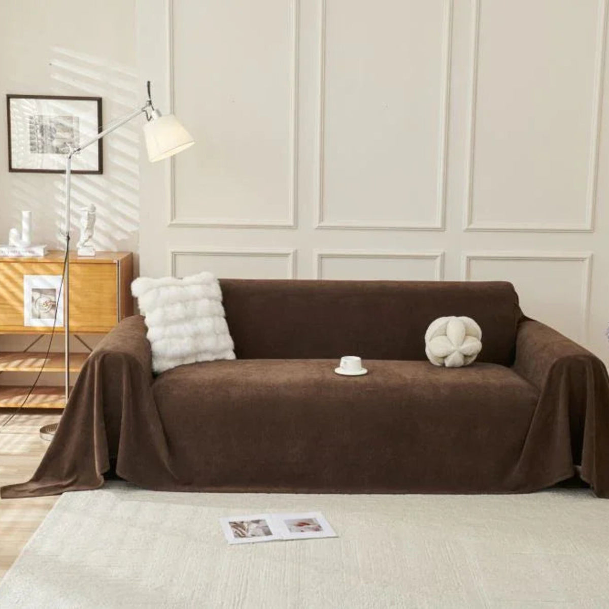 Sofa Throw – Linen Knit – Espresso