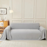 Sofa Throw – Linen Knit – Pearl Grey