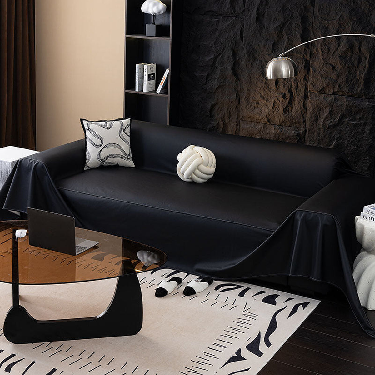 Sofa Throw – Paisley Print – Pearl Grey
