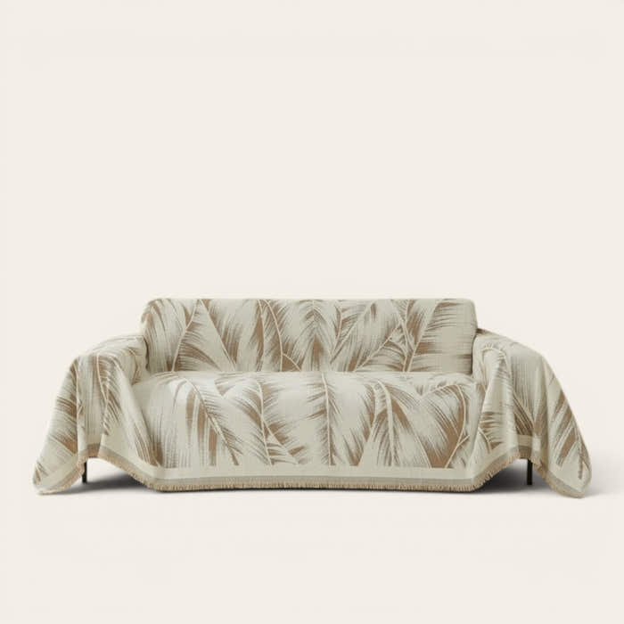 Sofa Throw – Palm Frond – Bouclé Sand