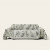 Sofa Throw – Palm Frond – Pearl Grey