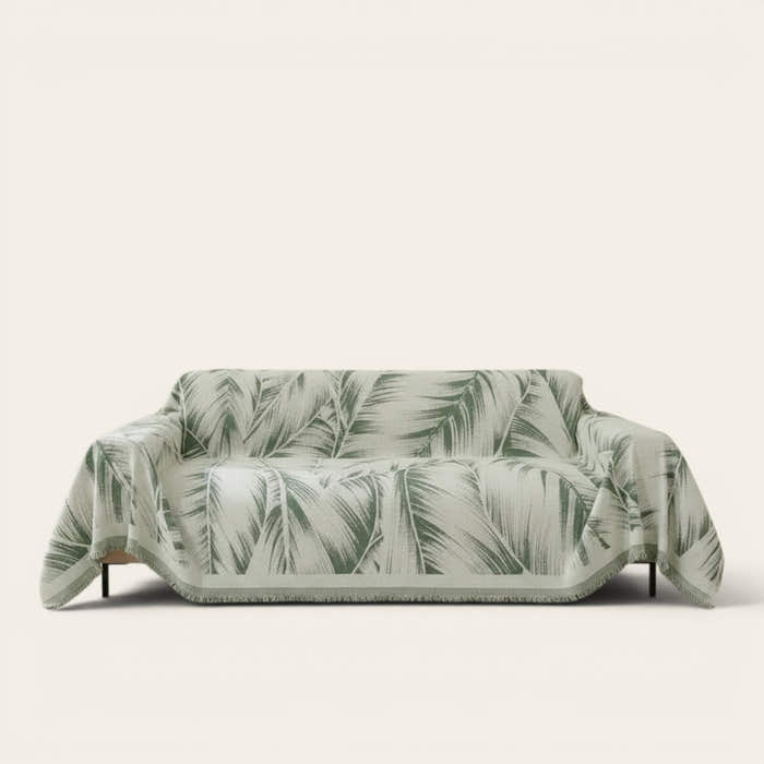 Sofa Throw – Palm Frond – Sage Mist