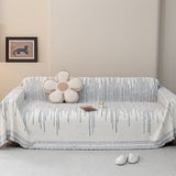 Sofa Throw – Pinstripe – Pearl Grey