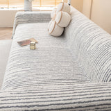 Sofa Throw – Pinstripe – Pearl Grey