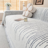 Sofa Throw – Pinstripe – Pearl Grey
