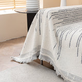 Sofa Throw – Pinstripe – Pearl Grey