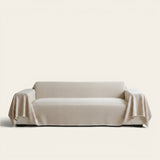 Sofa Throw – Plain Stretch – Bouclé Sand