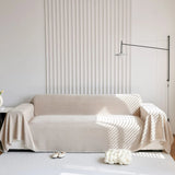 Sofa Throw – Plain Stretch – Bouclé Sand