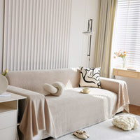 Sofa Throw – Plain Stretch – Bouclé Sand