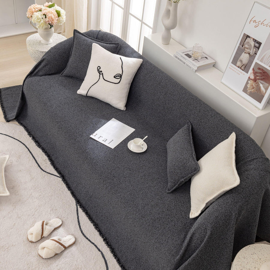 Sofa Throw – Plain Stretch – Charcoal