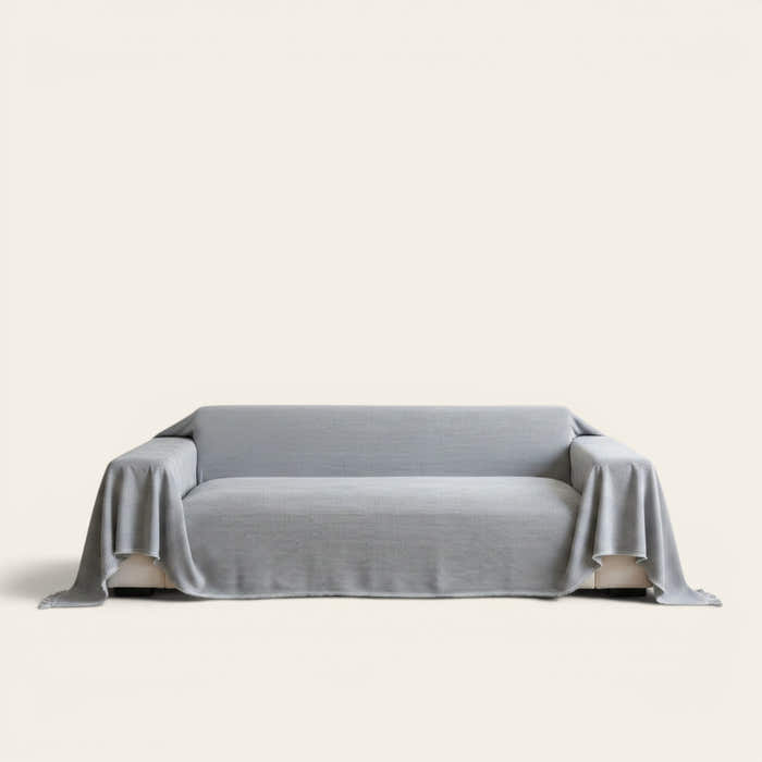Sofa Throw – Plain Stretch – Pearl Grey