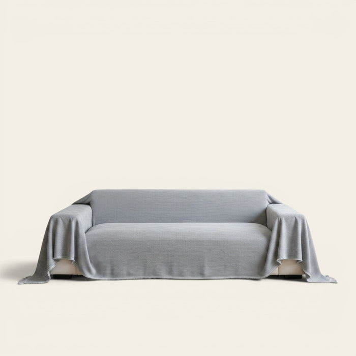 Sofa Throw – Plain Stretch – Pearl Grey