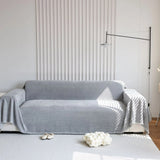 Sofa Throw – Plain Stretch – Pearl Grey