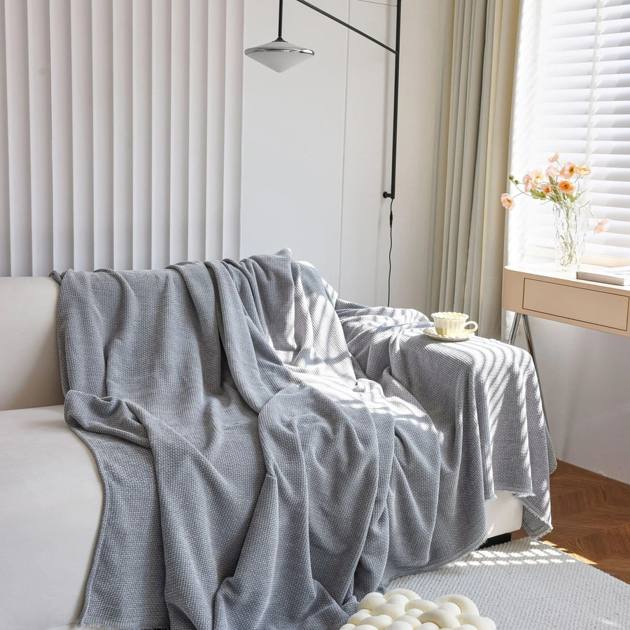 Sofa Throw – Plain Stretch – Pearl Grey