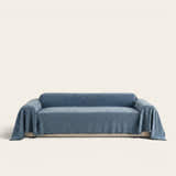 Sofa Throw – Plain Stretch – Stormy Blue
