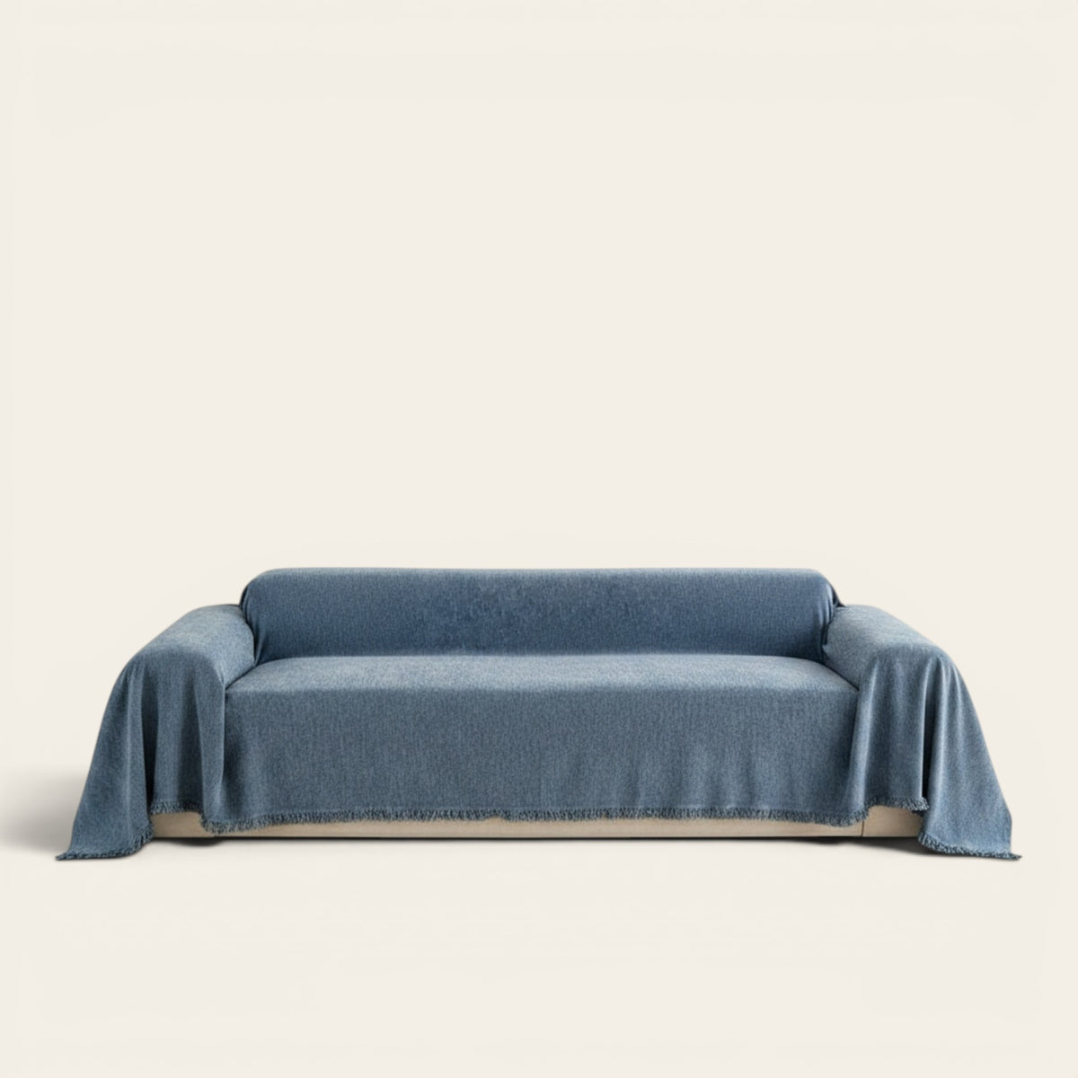 Sofa Throw – Plain Stretch – Stormy Blue
