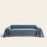 Sofa Throw – Plain Stretch – Stormy Blue