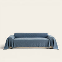 Sofa Throw – Plain Stretch – Stormy Blue