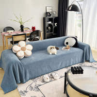 Sofa Throw – Plain Stretch – Stormy Blue
