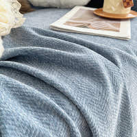Sofa Throw – Plain Stretch – Stormy Blue