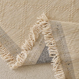 Ivory Cream Relief Weave sofa throw, woven texture in close-up