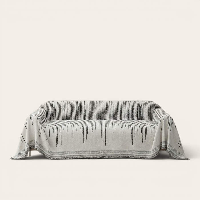 Sofa Throw – Sequin Knit – Pearl Grey