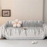 Sofa Throw – Sequin Knit – Pearl Grey