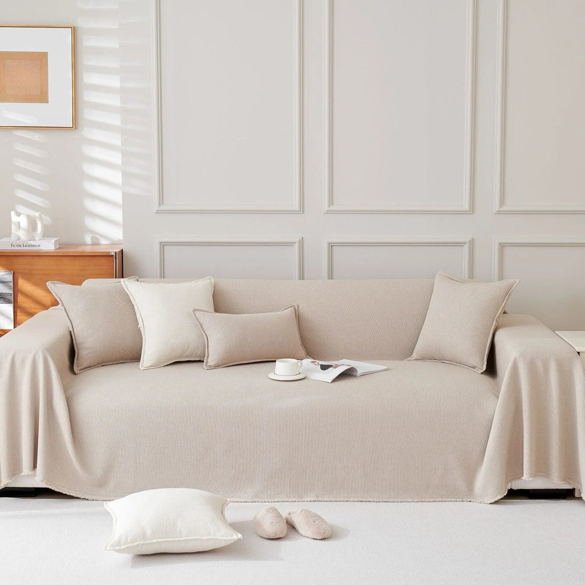 Sofa Throw – Smooth – Bouclé Sand