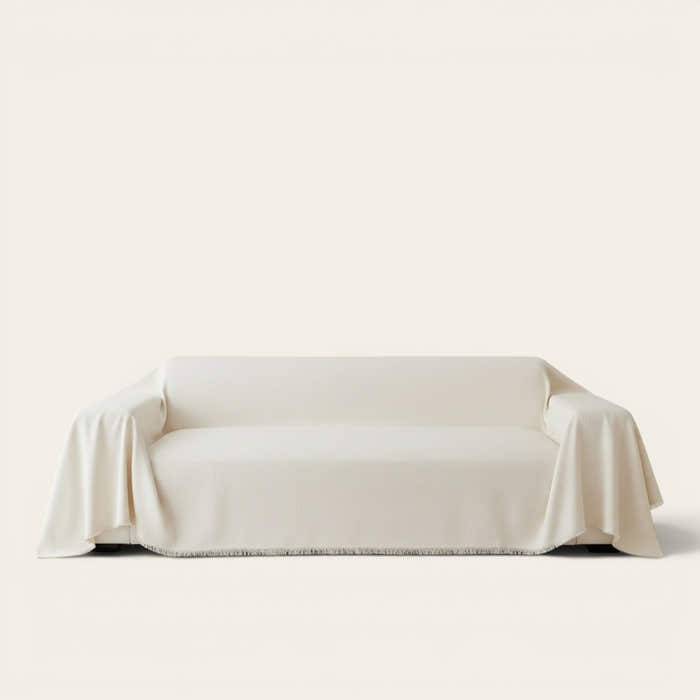 Sofa Throw – Smooth – Ivory Cream