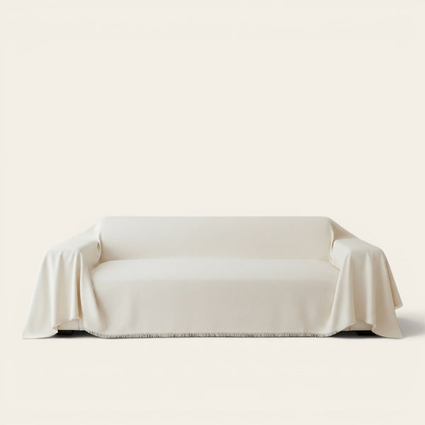Sofa Throw – Smooth – Ivory Cream