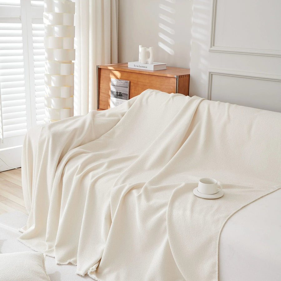 Sofa Throw – Smooth – Ivory Cream