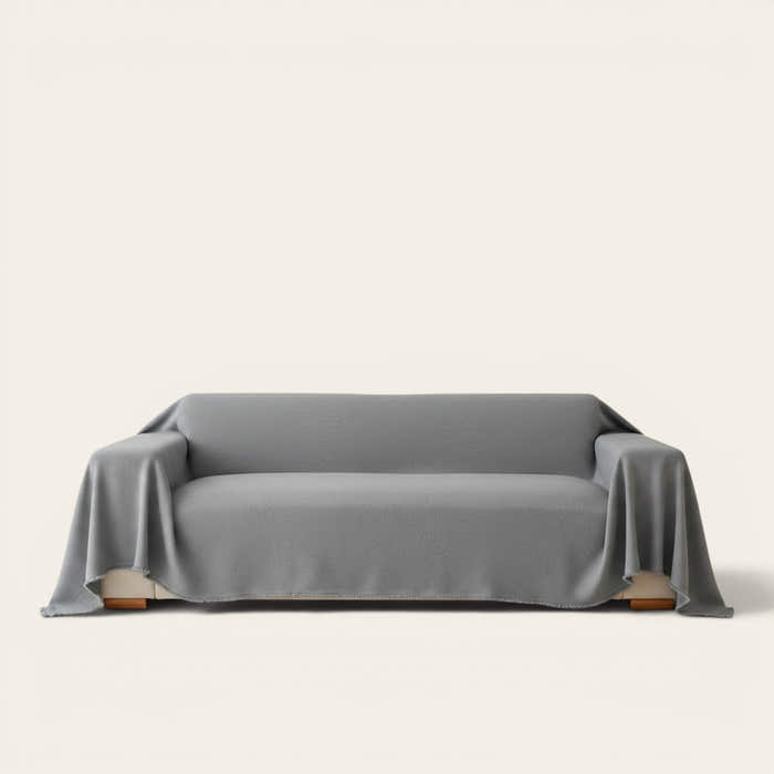 Sofa Throw – Smooth – Pearl Grey