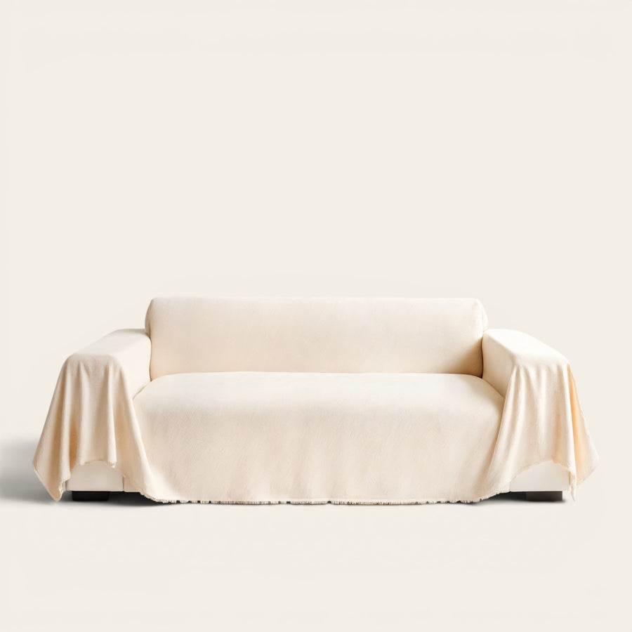 Sofa Throw – Soft Knit – Bouclé Sand
