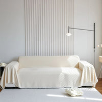 Sofa Throw – Soft Knit – Bouclé Sand