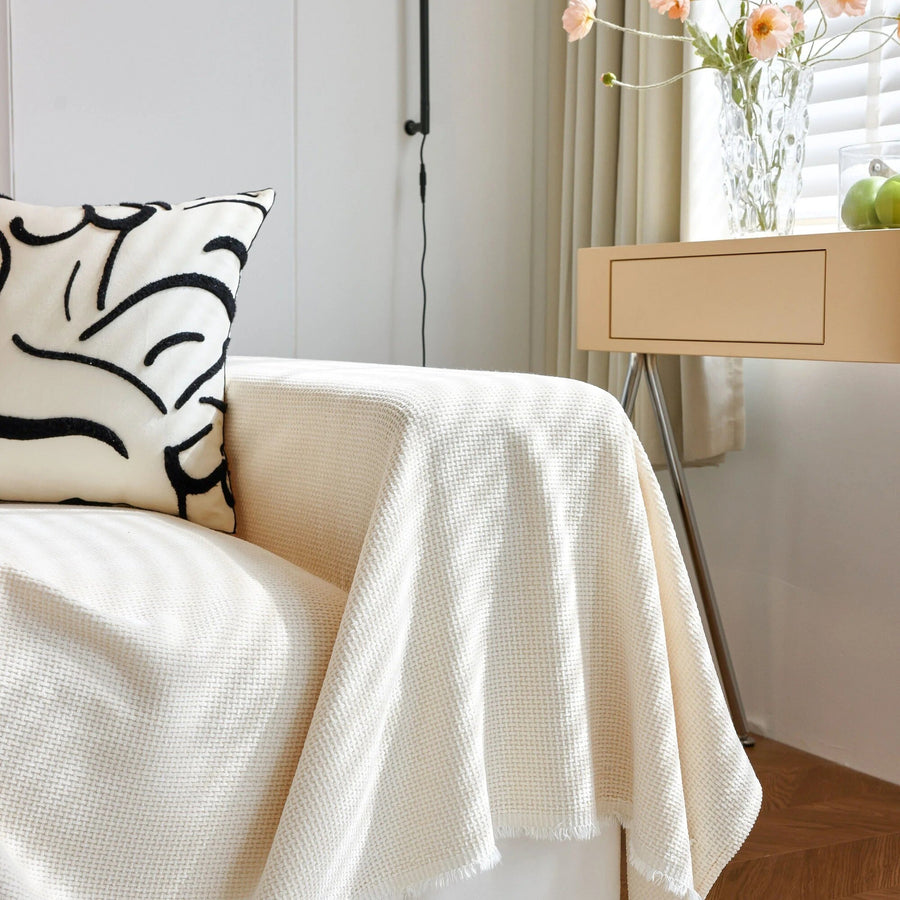 Sofa Throw – Soft Knit – Bouclé Sand