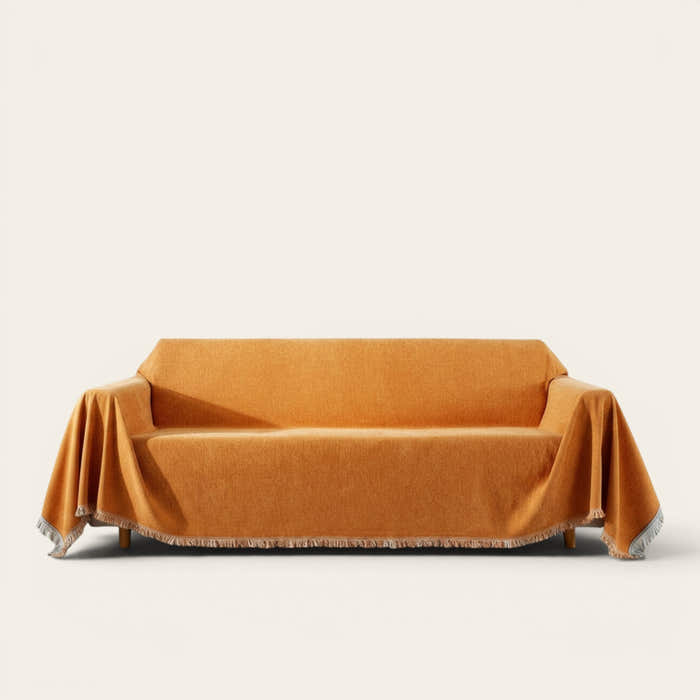 Sofa Throw – Soft Knit Bright – Terracotta