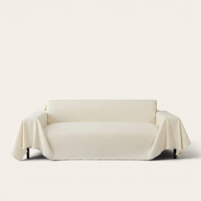 Sofa Throw – Soft Knit – Ivory Cream