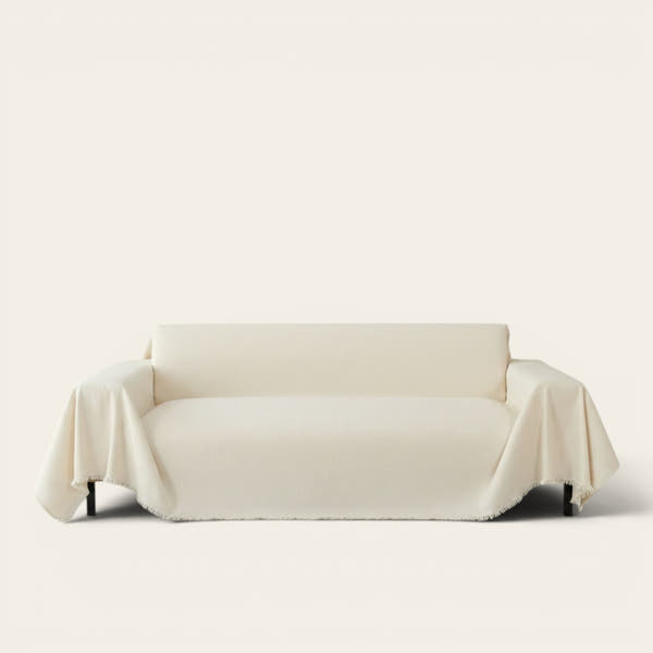Sofa Throw – Soft Knit – Ivory Cream