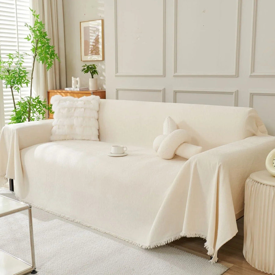 Sofa Throw – Soft Knit – Ivory Cream