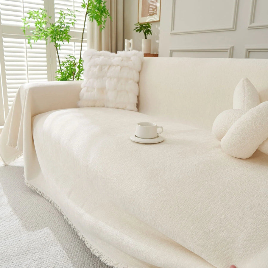 Sofa Throw – Soft Knit – Ivory Cream